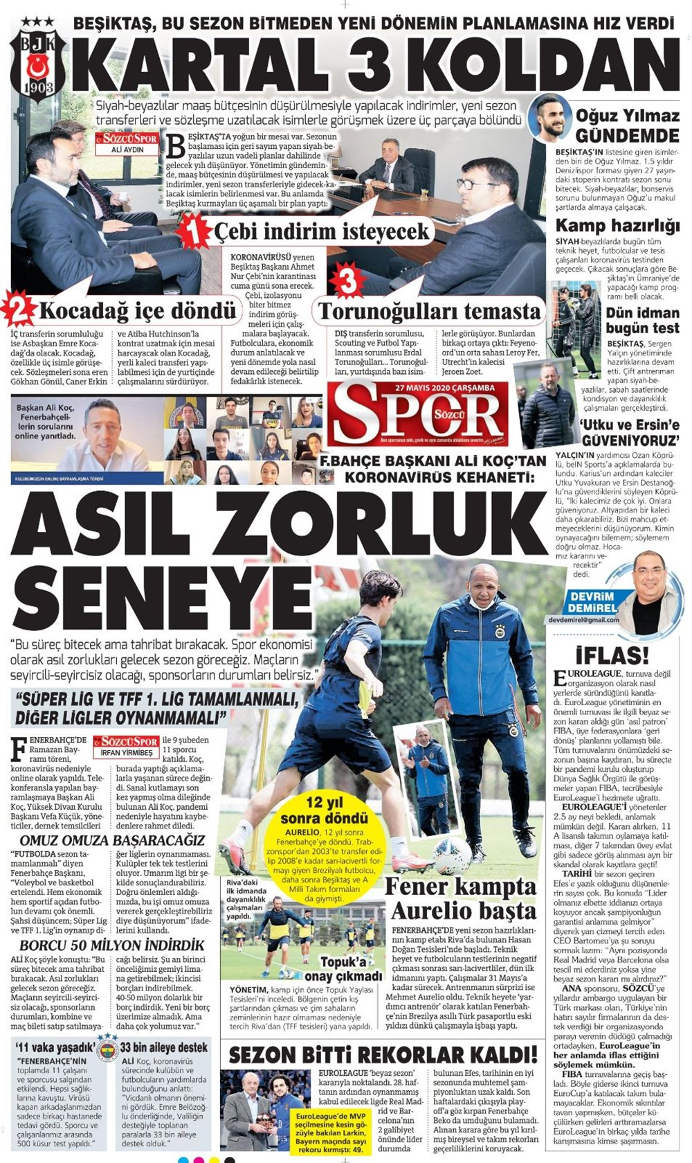 İşte 27 Mayıs günün spor manşetleri! Haftanın önemli spor gelişmeleri 7