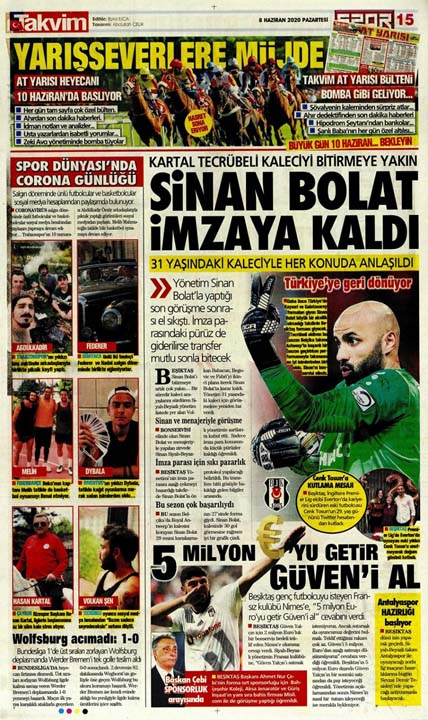 8 Haziran spor manşetleri! Fener için sürpriz hoca adayı 9