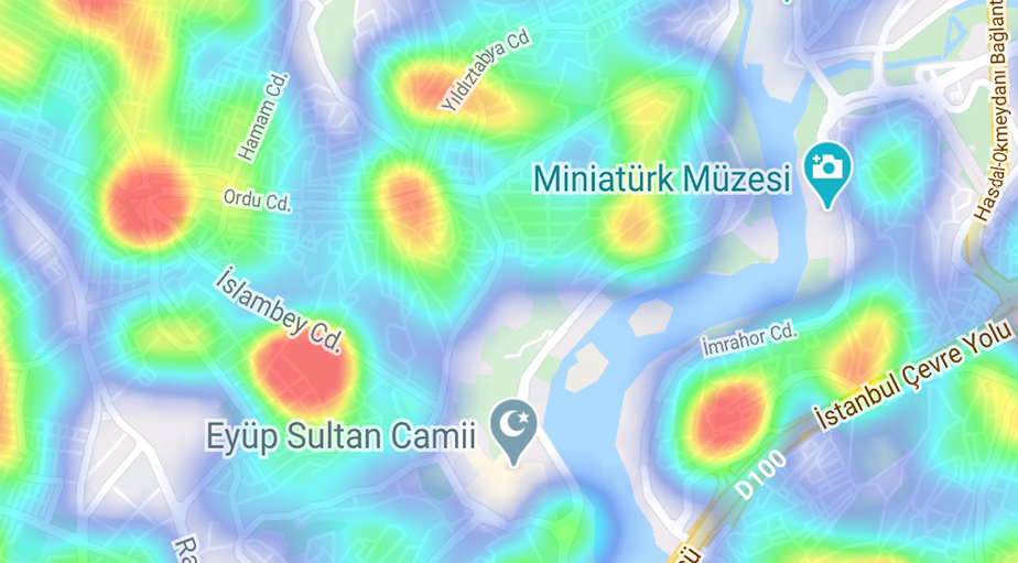 "Hayat Eve Sığar" uygulamasına göre ilçe ilçe İstanbul'un koronavirüs yoğunluk haritası 19