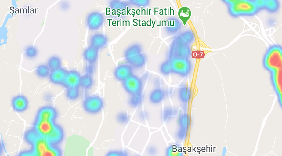 "Hayat Eve Sığar" uygulamasına göre ilçe ilçe İstanbul'un koronavirüs yoğunluk haritası 8