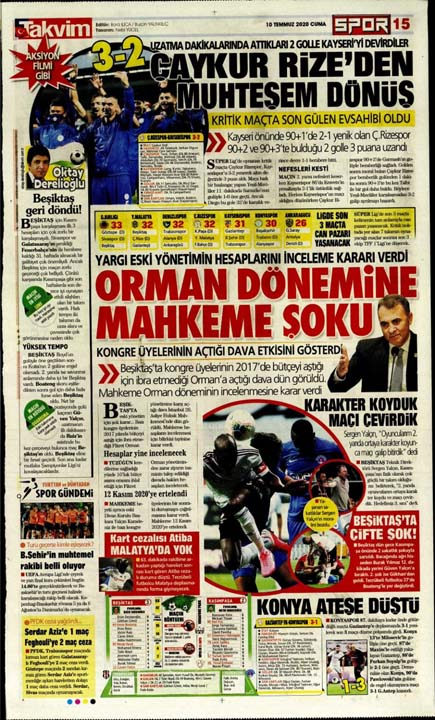 10 Temmuz günün spor manşetleri! 1