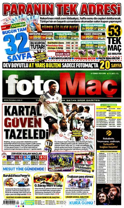 10 Temmuz günün spor manşetleri! 2