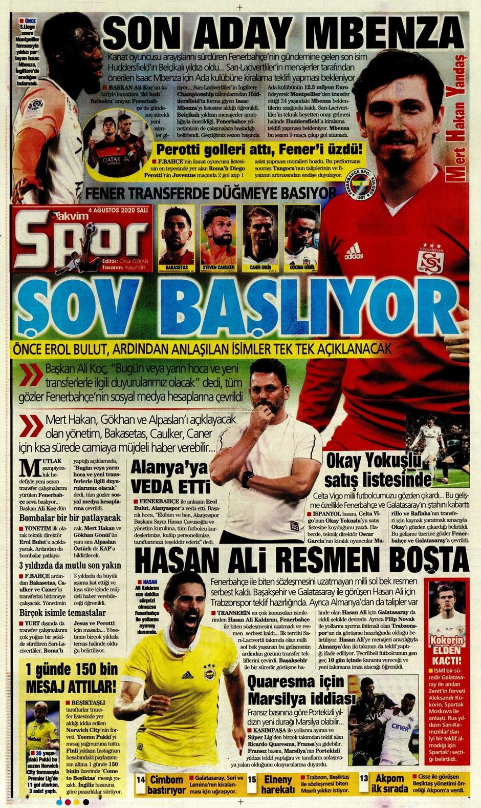 İşte 04 Ağustos günün spor manşetleri! Haftanın önemli spor gelişmeleri 1