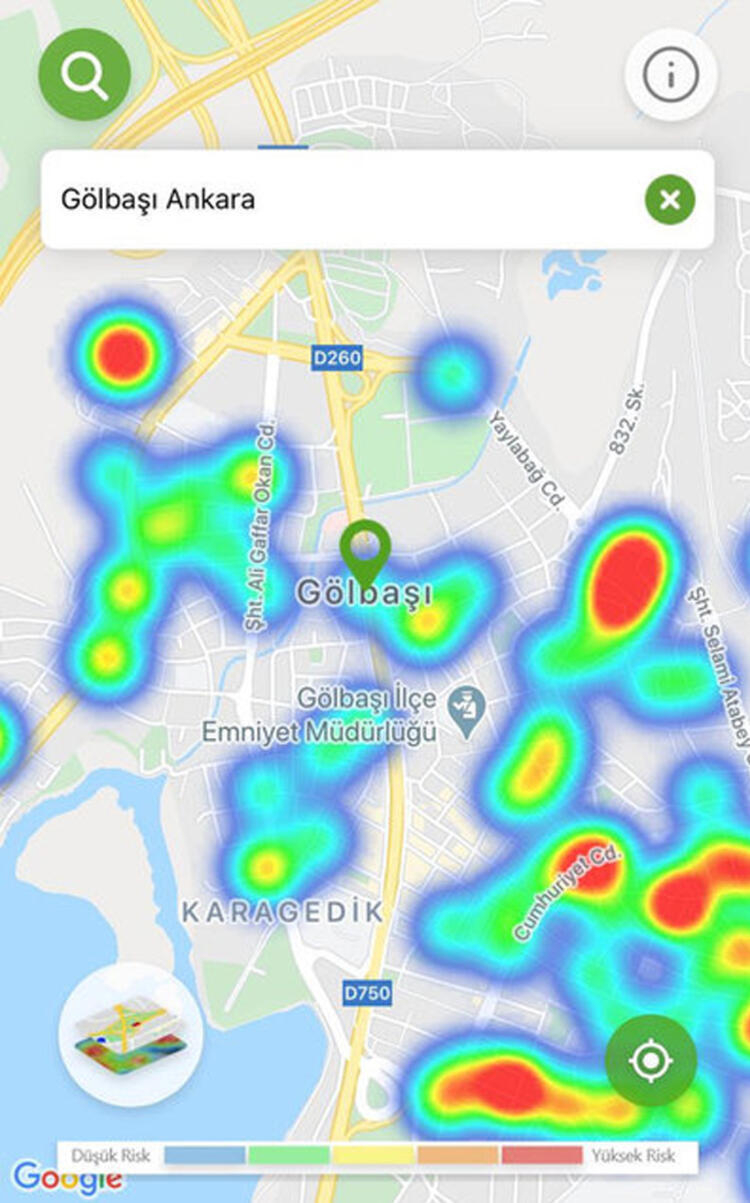 İlçelere göre koronavirüs yoğunluk haritası 13