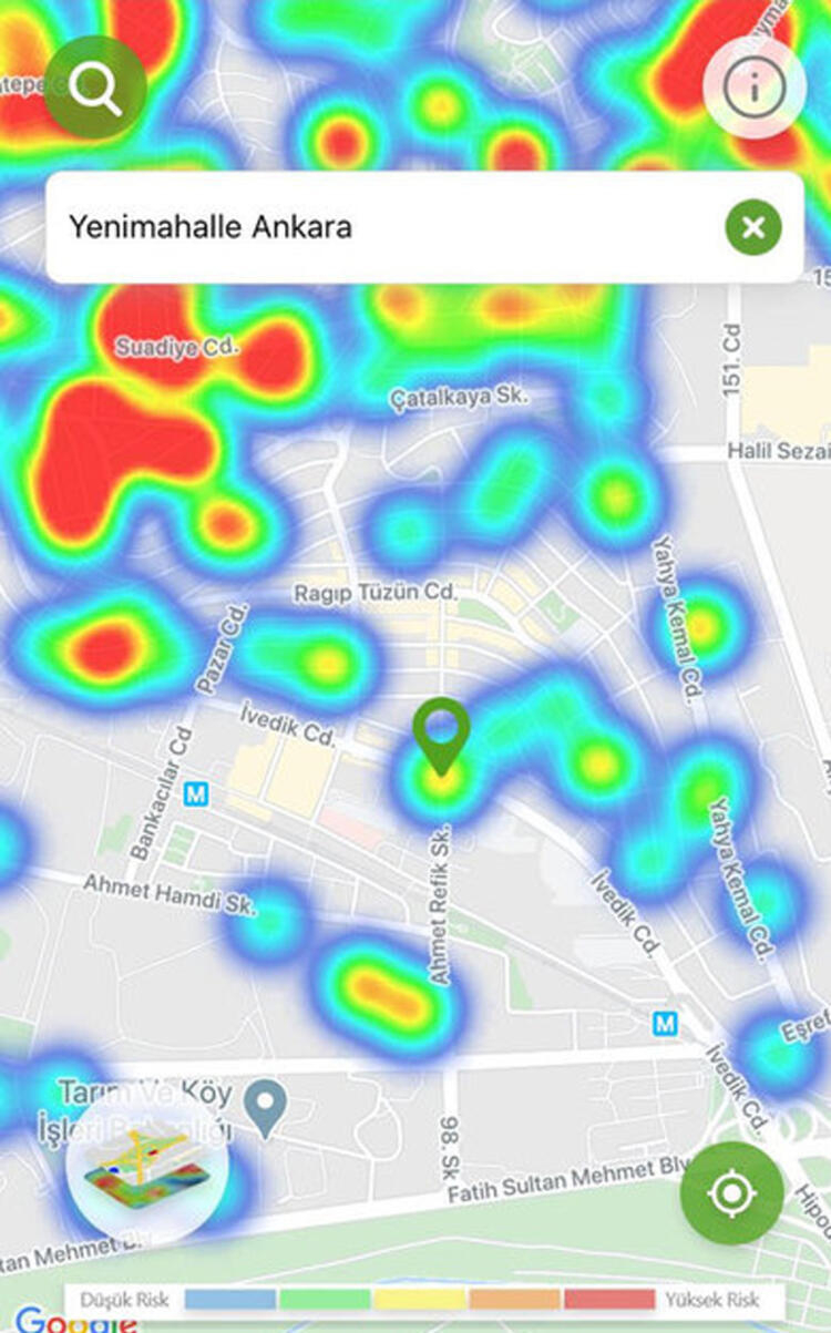 İlçelere göre koronavirüs yoğunluk haritası 17