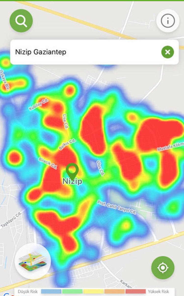 İlçelere göre koronavirüs yoğunluk haritası 20