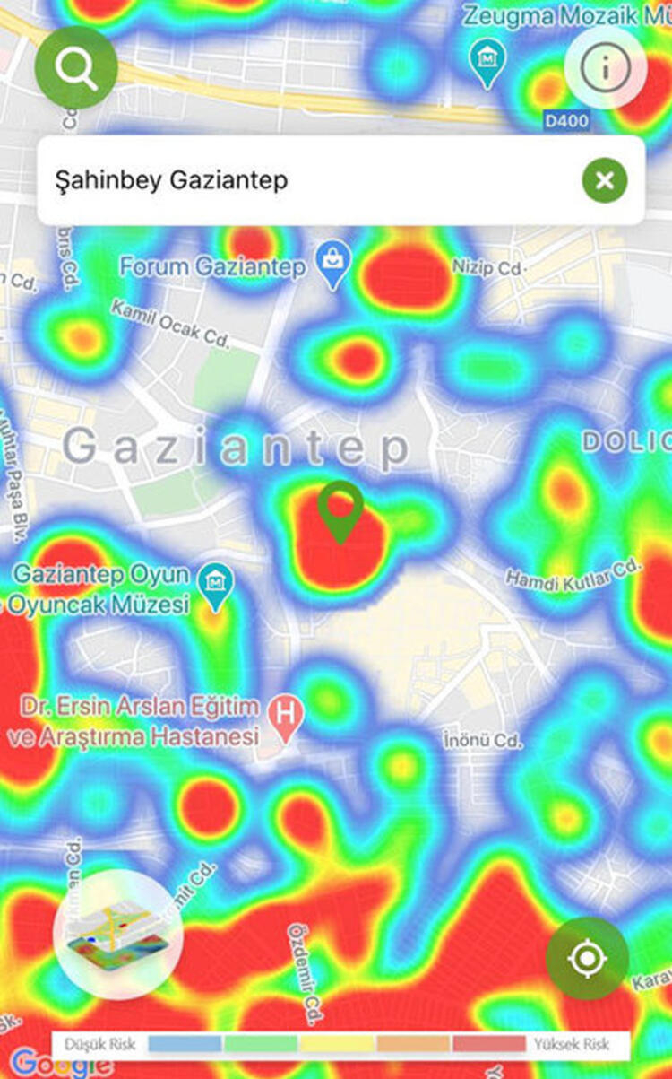 İlçelere göre koronavirüs yoğunluk haritası 26