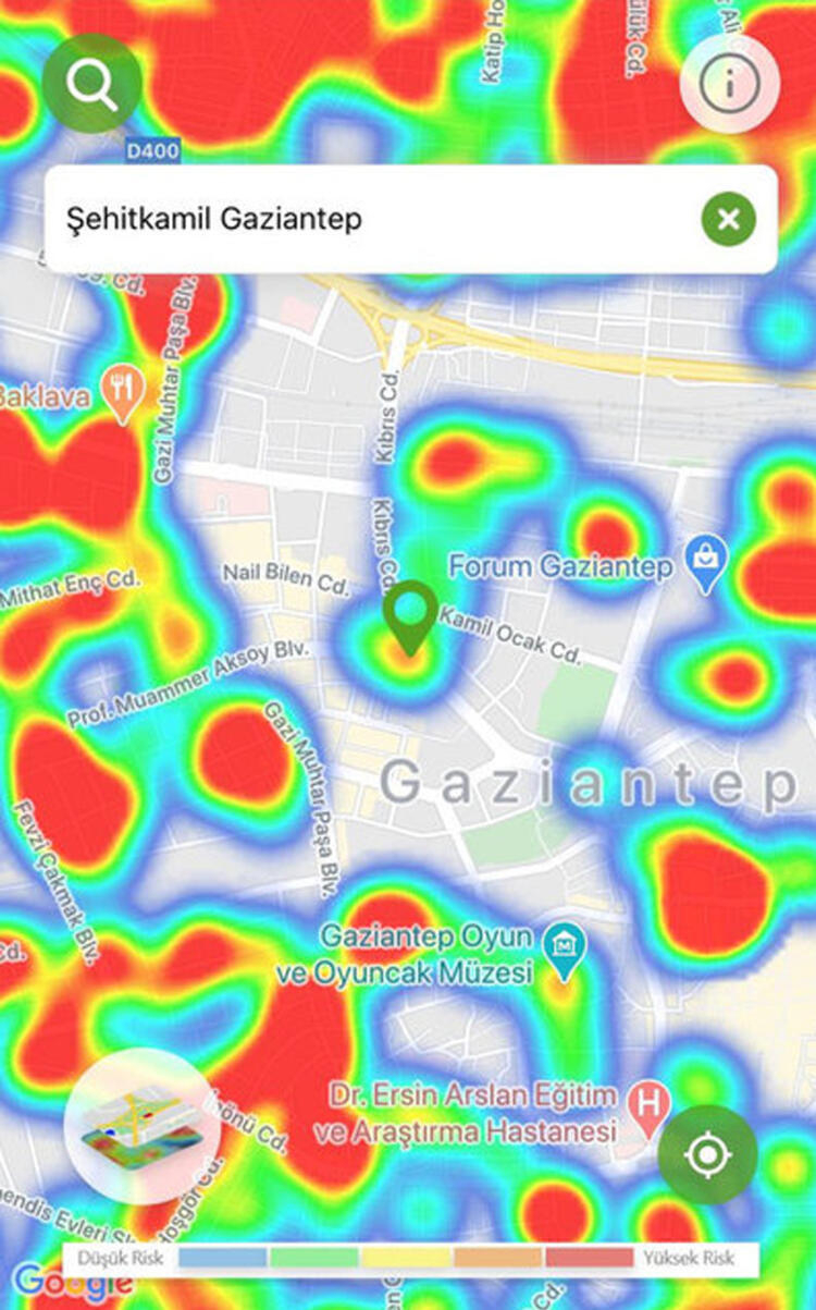 İlçelere göre koronavirüs yoğunluk haritası 27