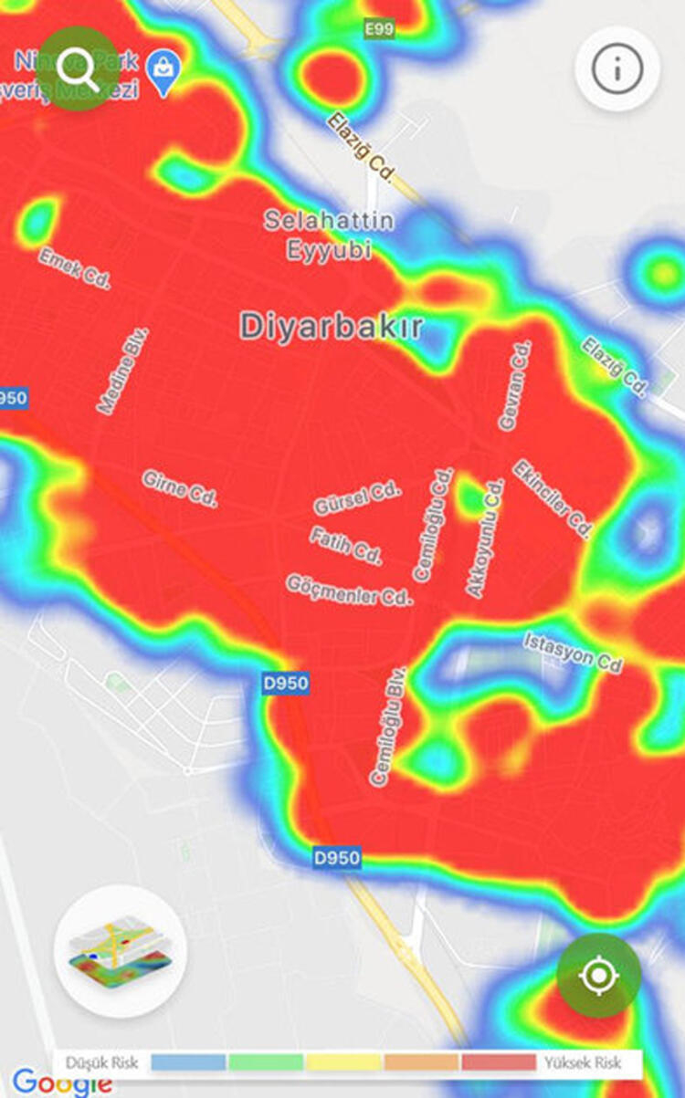 İlçelere göre koronavirüs yoğunluk haritası 29