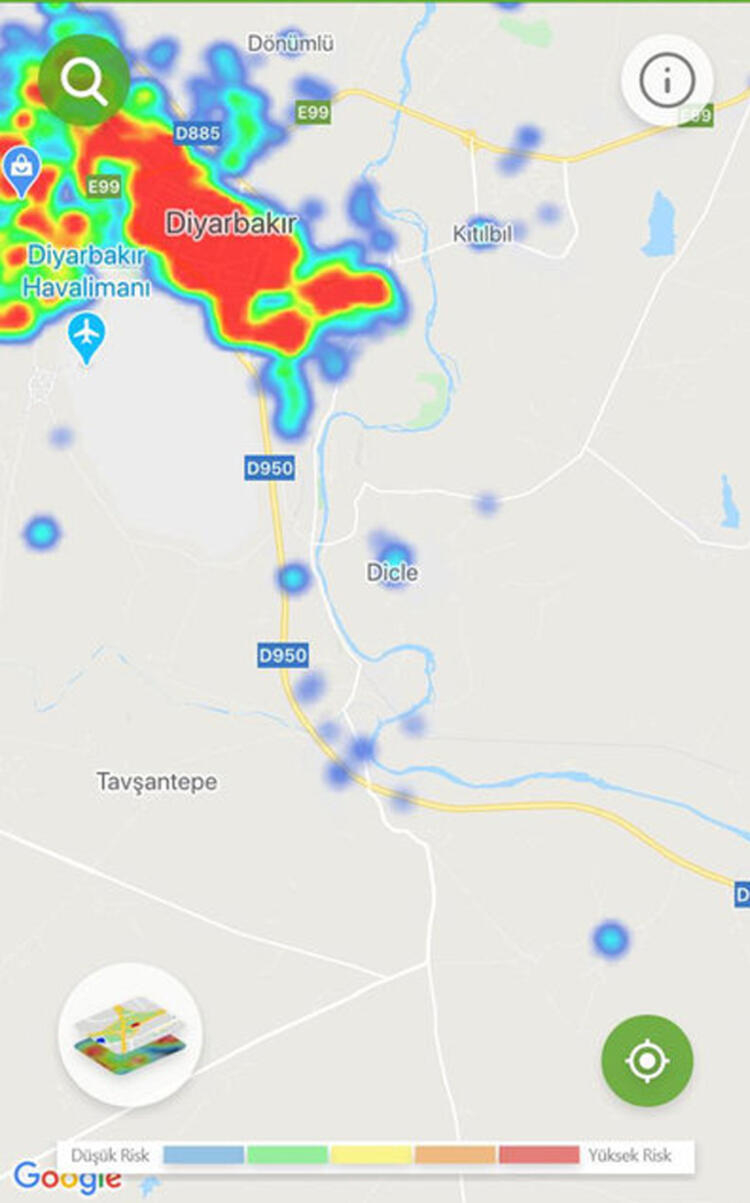 İlçelere göre koronavirüs yoğunluk haritası 30