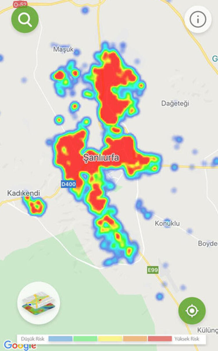 İlçelere göre koronavirüs yoğunluk haritası 35