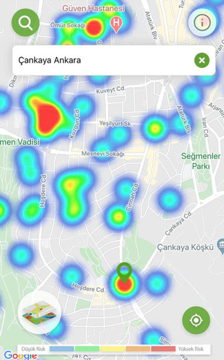 İlçelere göre koronavirüs yoğunluk haritası 7