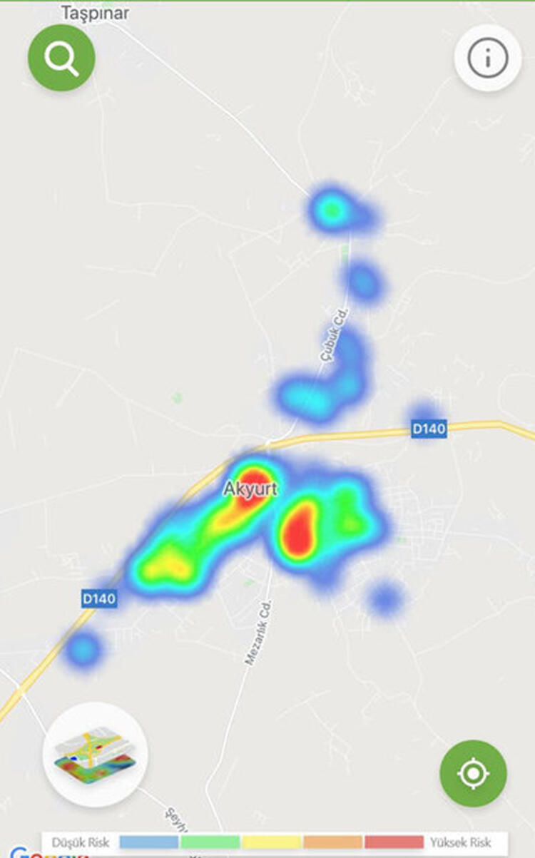 İlçelere göre koronavirüs yoğunluk haritası 9