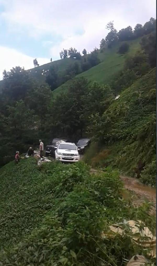 Rize Ayder Yaylası yolunda heyelan! 5