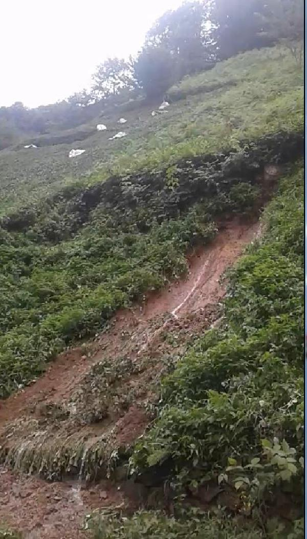 Rize Ayder Yaylası yolunda heyelan! 8