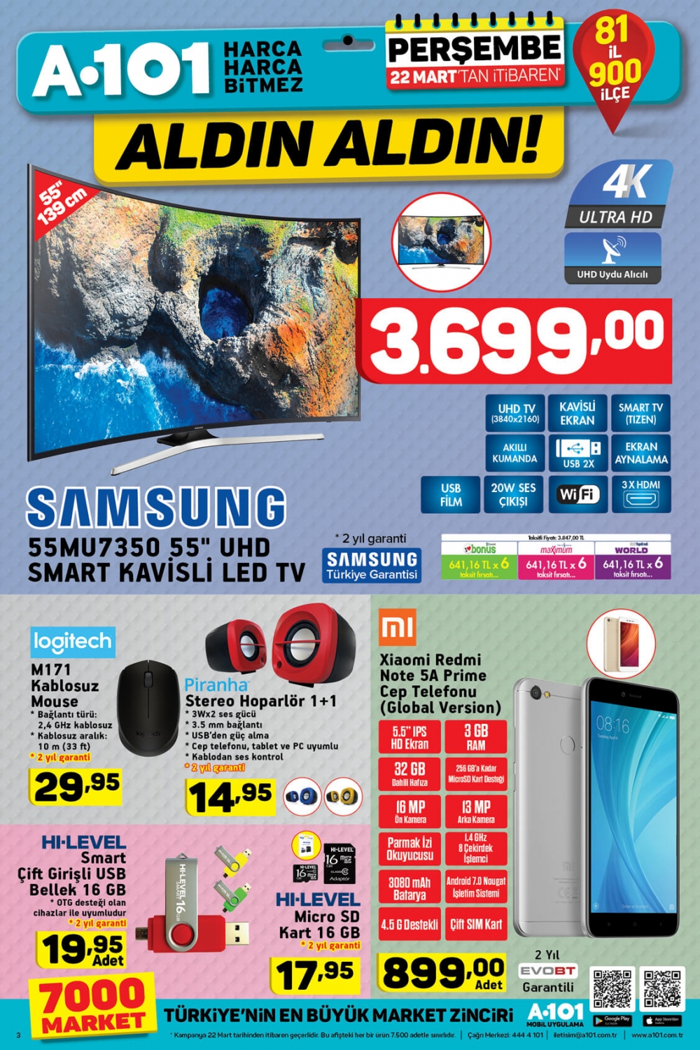 A101 Aktüel Ürünler Kataloğu 17-23 Mart 2018 ve 22-29 Mart 2018 5