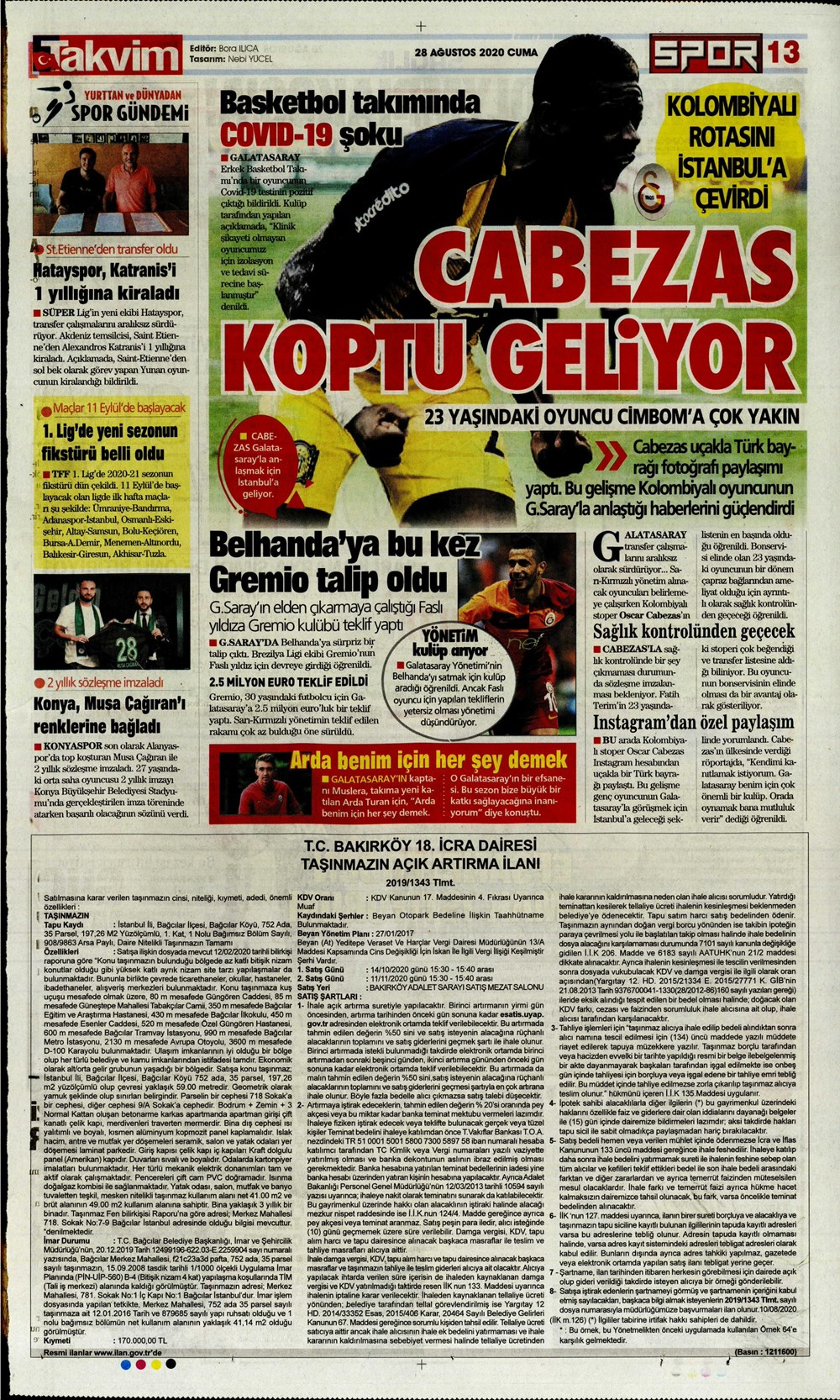 29 Ağustos spor manşetleri | 29 Ağustos spor gazetesi sayfaları 12