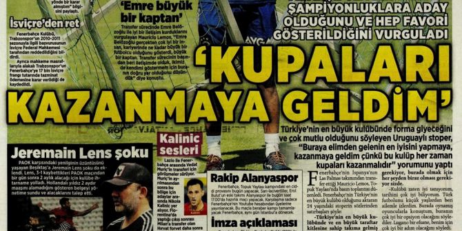 29 Ağustos spor manşetleri | 29 Ağustos spor gazetesi sayfaları