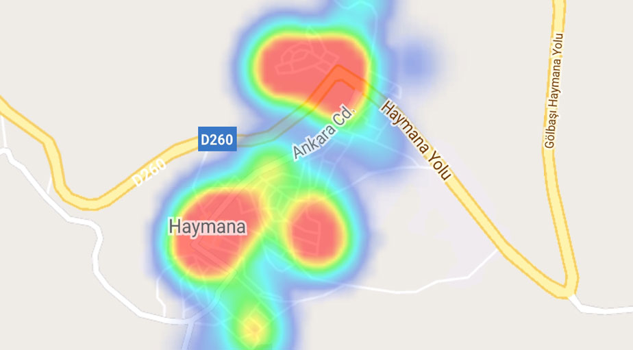 Koronavirüste artışın en fazla yaşandığı Ankara'nın ilçe yoğunluk haritası 15