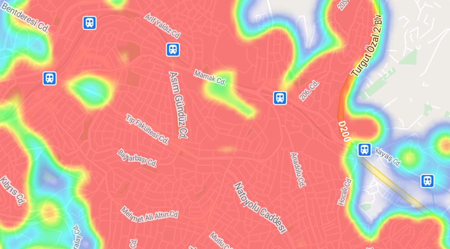 Koronavirüste artışın en fazla yaşandığı Ankara'nın ilçe yoğunluk haritası 20