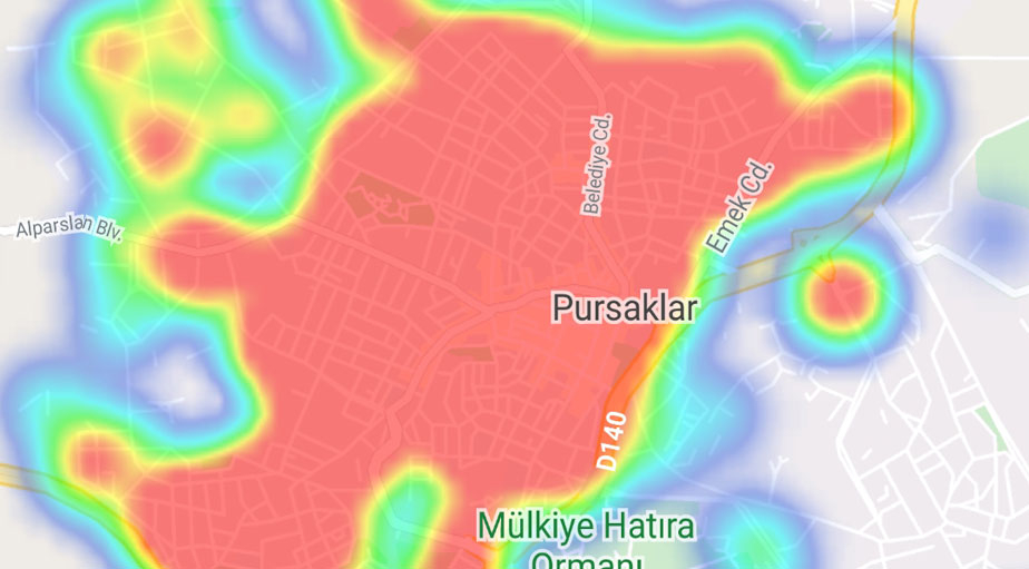 Koronavirüste artışın en fazla yaşandığı Ankara'nın ilçe yoğunluk haritası 23