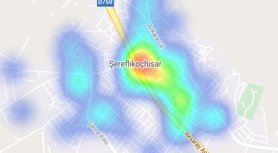 Koronavirüste artışın en fazla yaşandığı Ankara'nın ilçe yoğunluk haritası 25