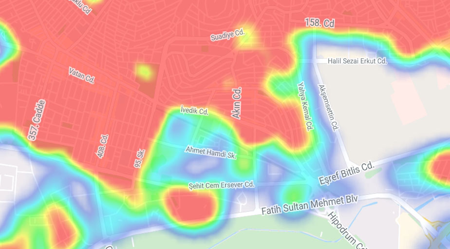 Koronavirüste artışın en fazla yaşandığı Ankara'nın ilçe yoğunluk haritası 26