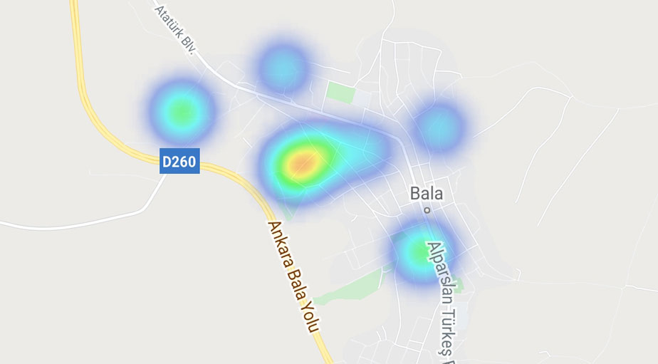 Koronavirüste artışın en fazla yaşandığı Ankara'nın ilçe yoğunluk haritası 5