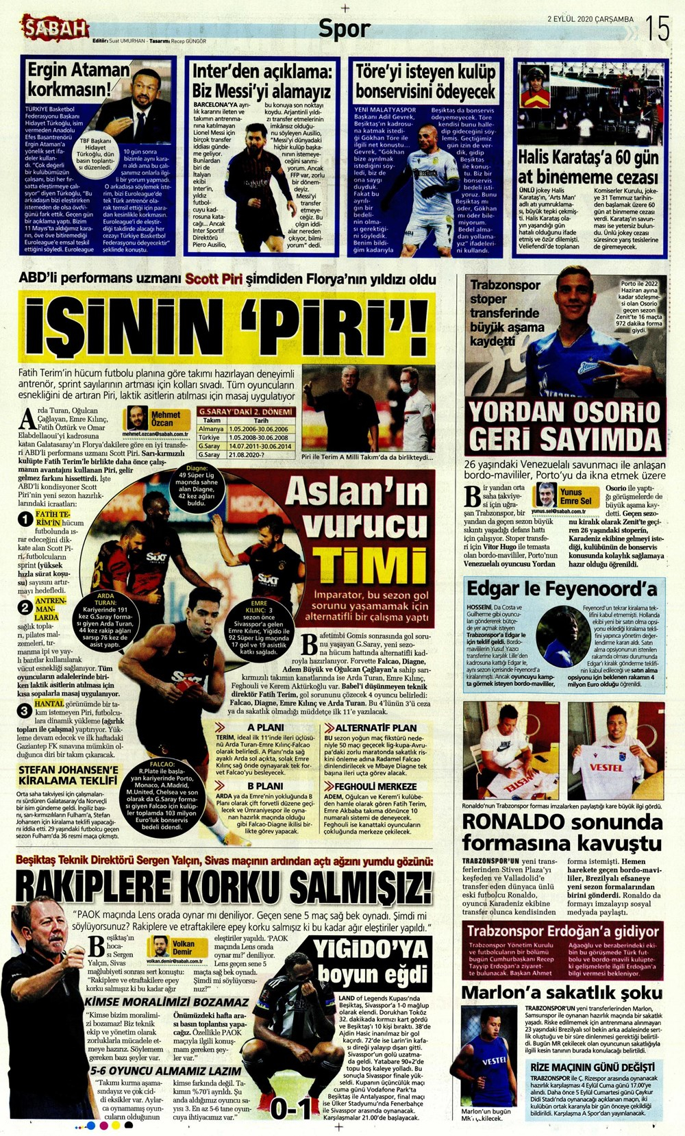 2 Eylül spor manşetleri | 2 Eylül spor gazetesi sayfaları 10