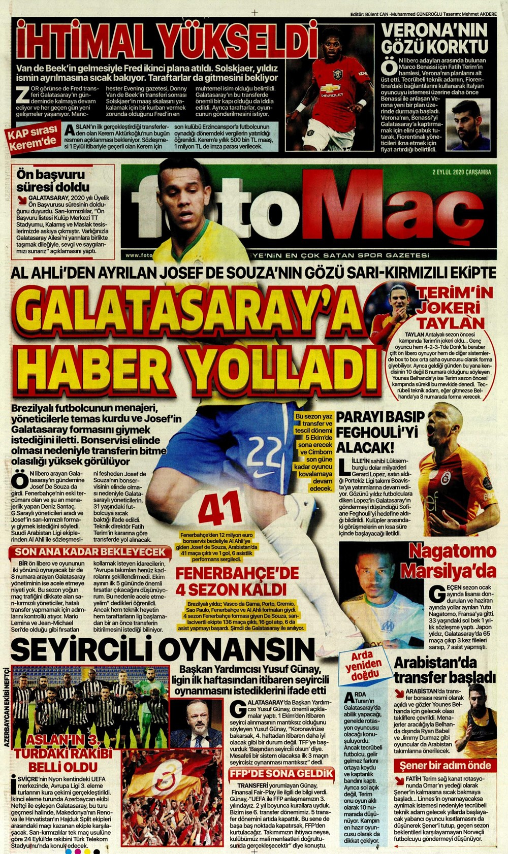 2 Eylül spor manşetleri | 2 Eylül spor gazetesi sayfaları 20