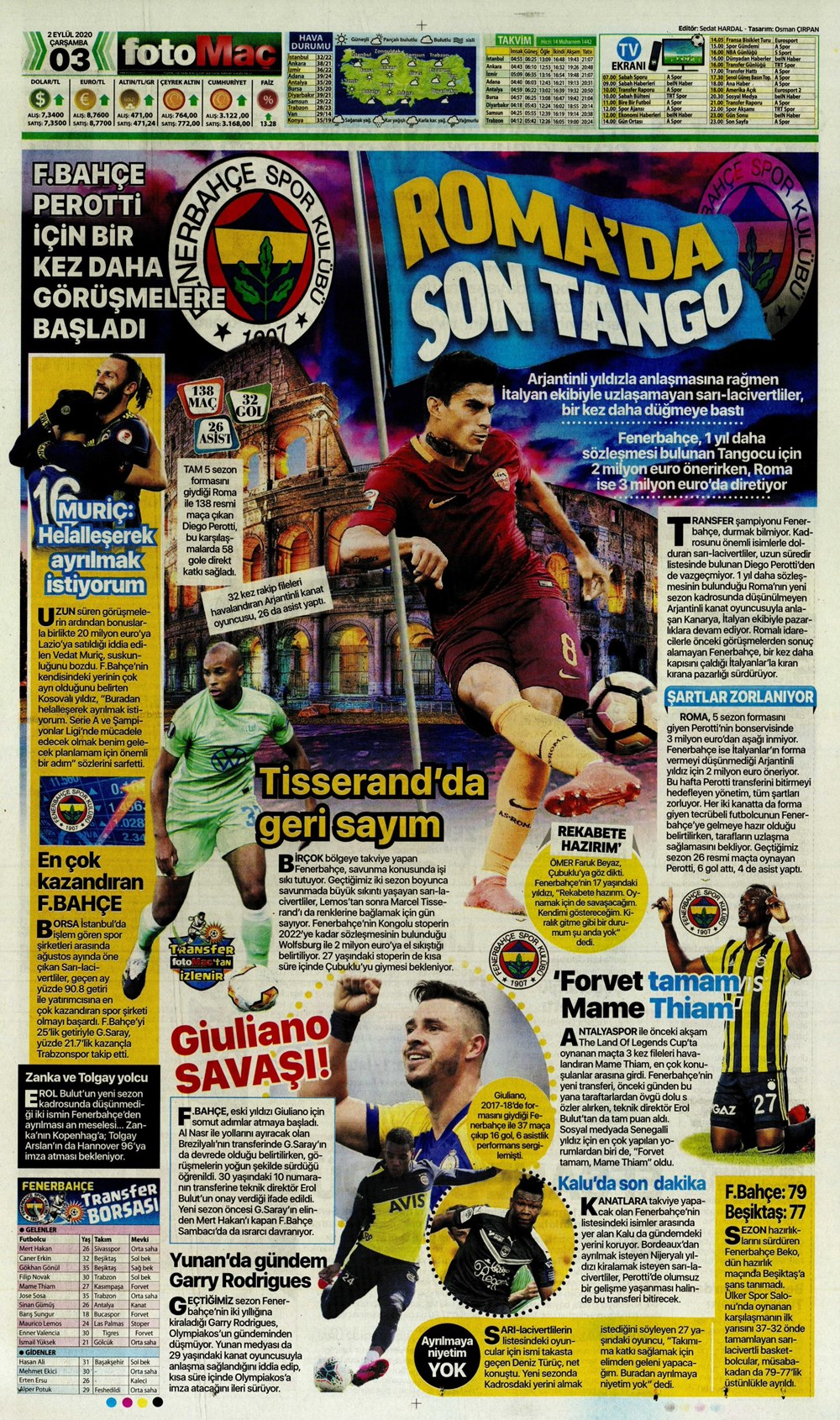 2 Eylül spor manşetleri | 2 Eylül spor gazetesi sayfaları 24