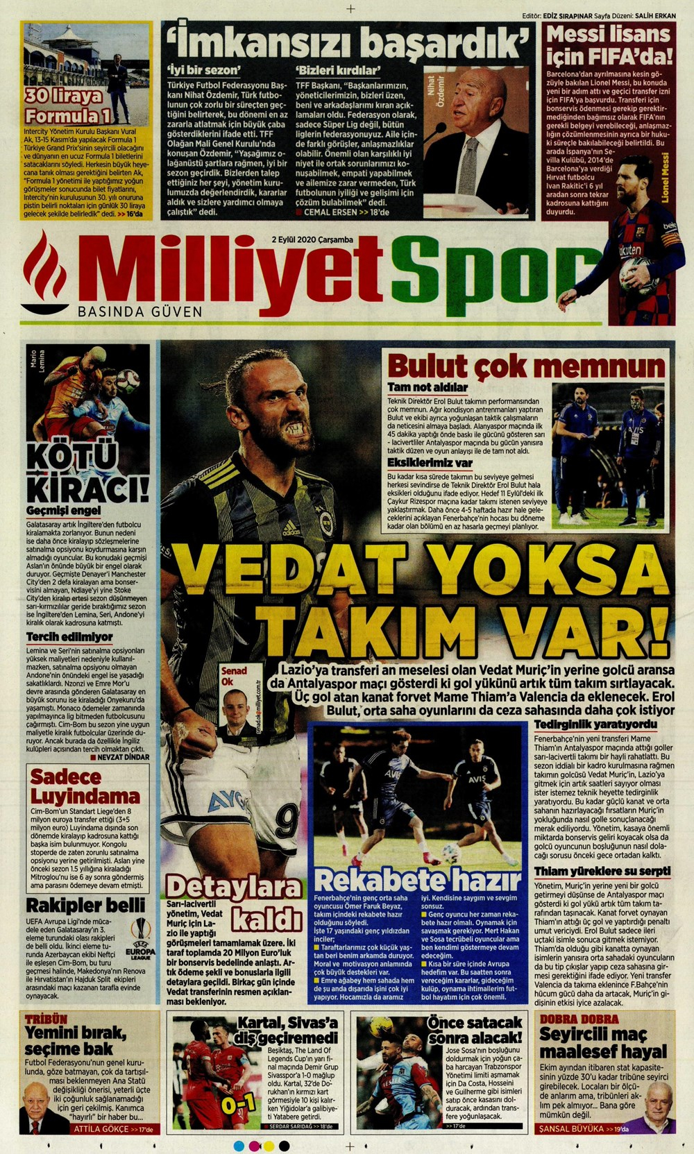 2 Eylül spor manşetleri | 2 Eylül spor gazetesi sayfaları 3