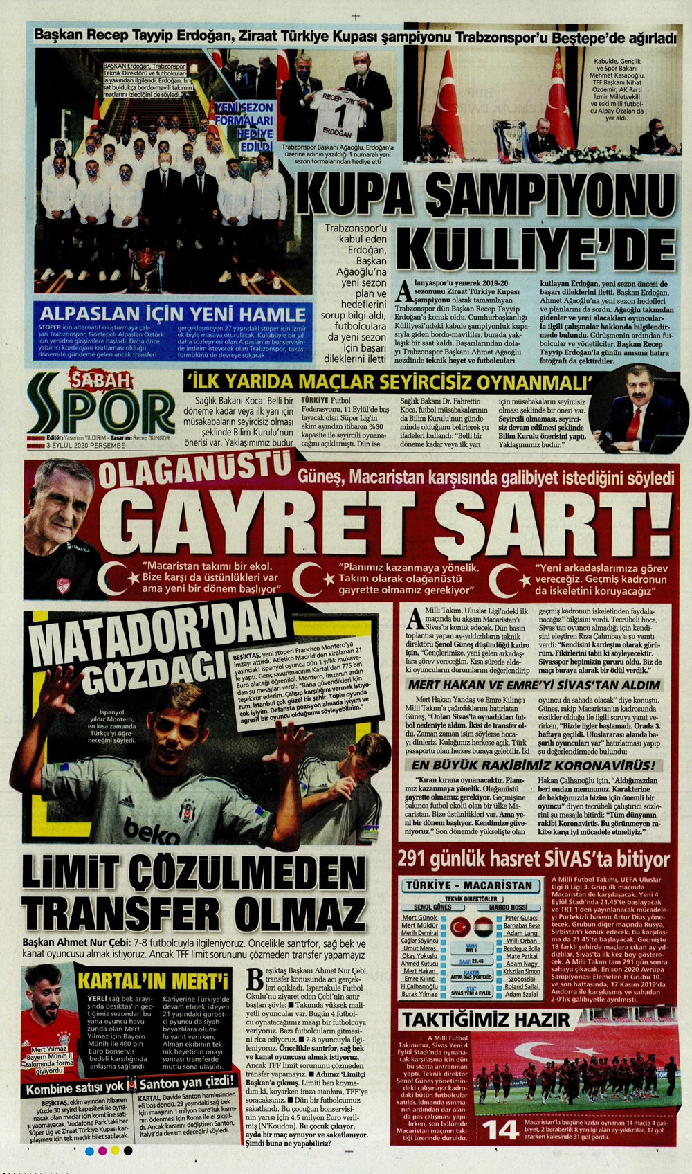 3 Eylül spor manşetleri | 3 Eylül spor gazetesi sayfaları 13