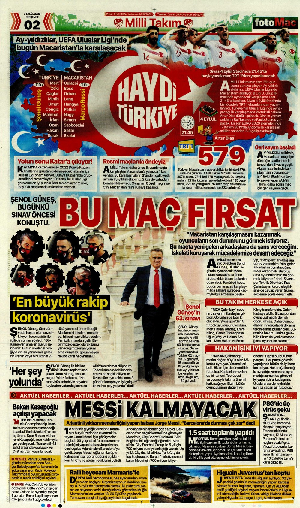 3 Eylül spor manşetleri | 3 Eylül spor gazetesi sayfaları 19