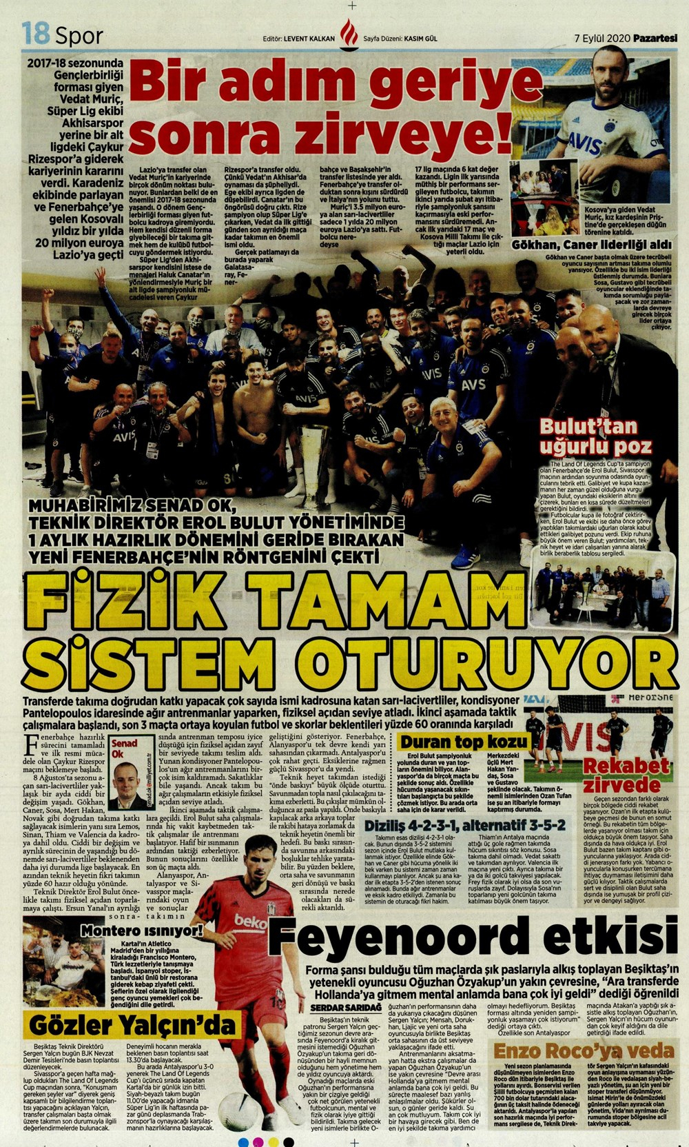 7 Eylül spor manşetleri | 7 Eylül spor gazetesi sayfaları 22