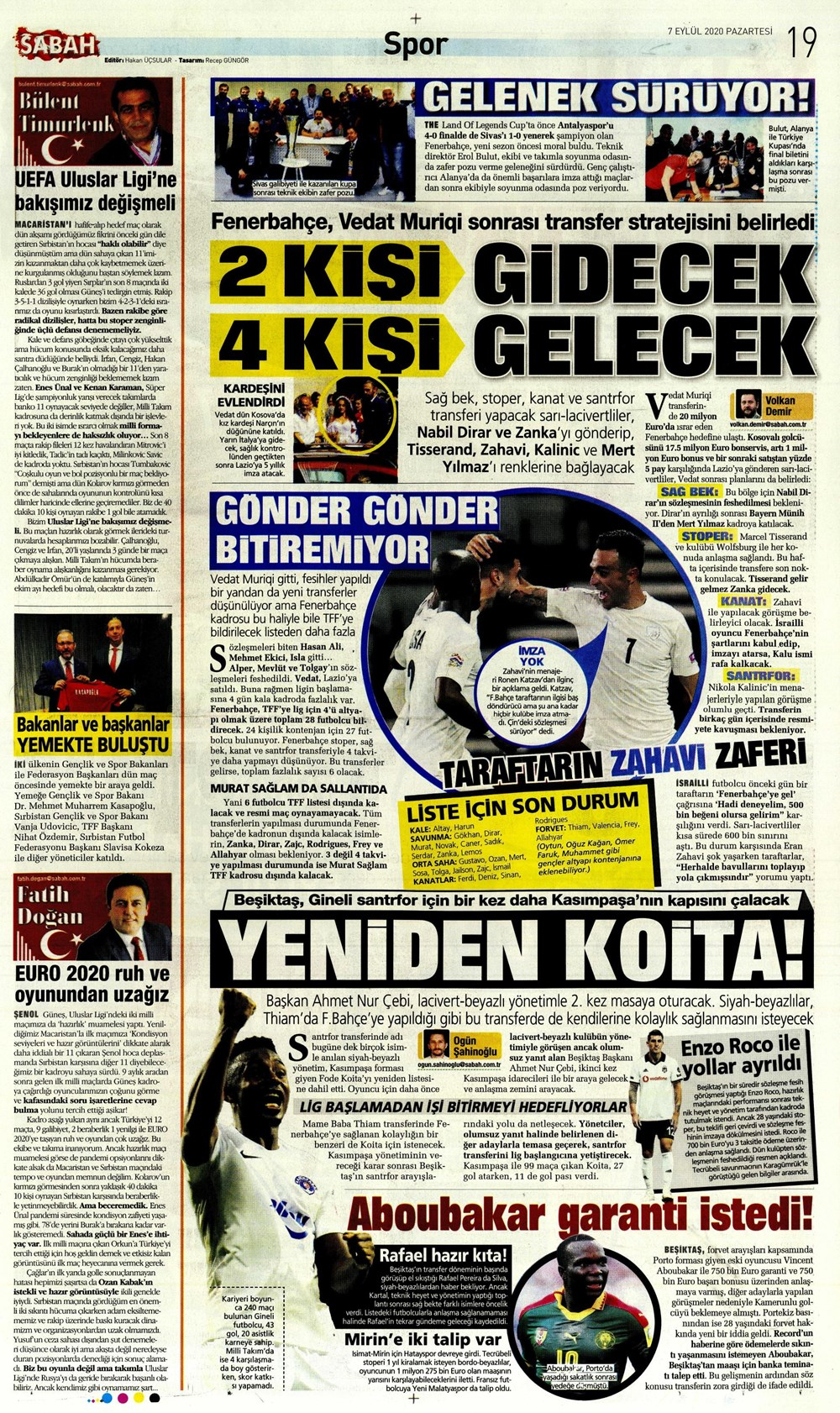 7 Eylül spor manşetleri | 7 Eylül spor gazetesi sayfaları 4