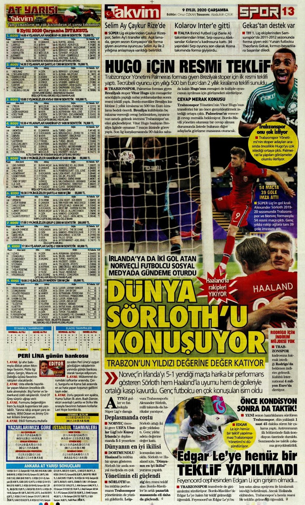 9 Eylül günün spor manşetleri | 9 Eylül spor gazetesi sayfaları 15