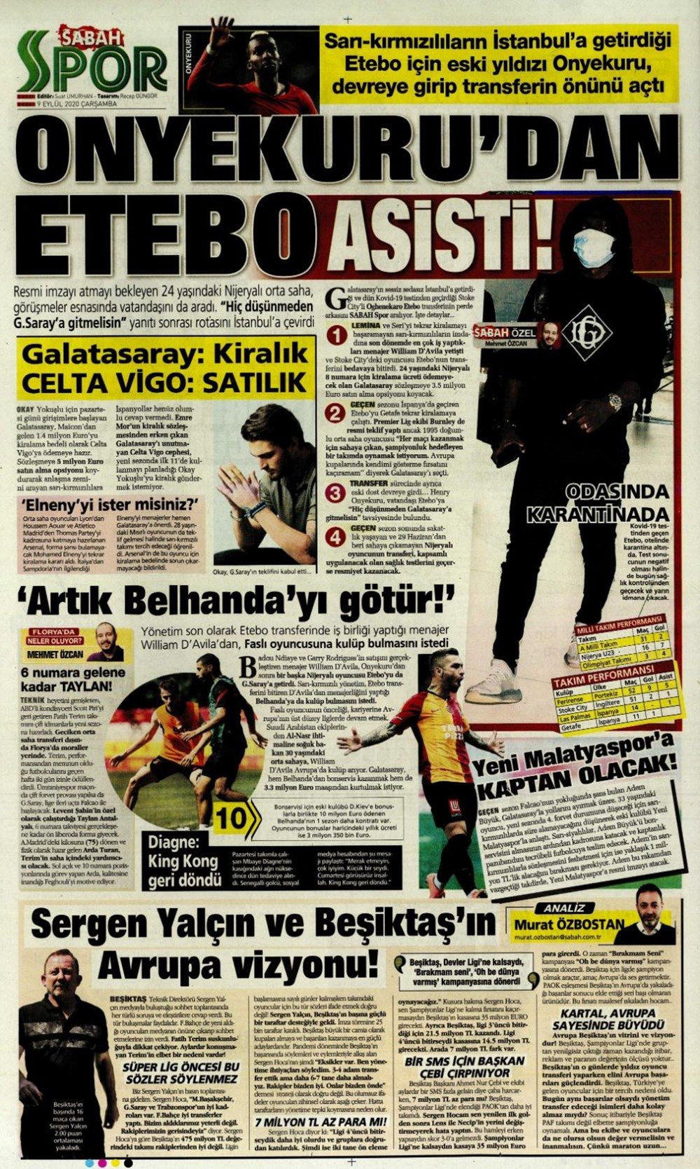 9 Eylül günün spor manşetleri | 9 Eylül spor gazetesi sayfaları 4