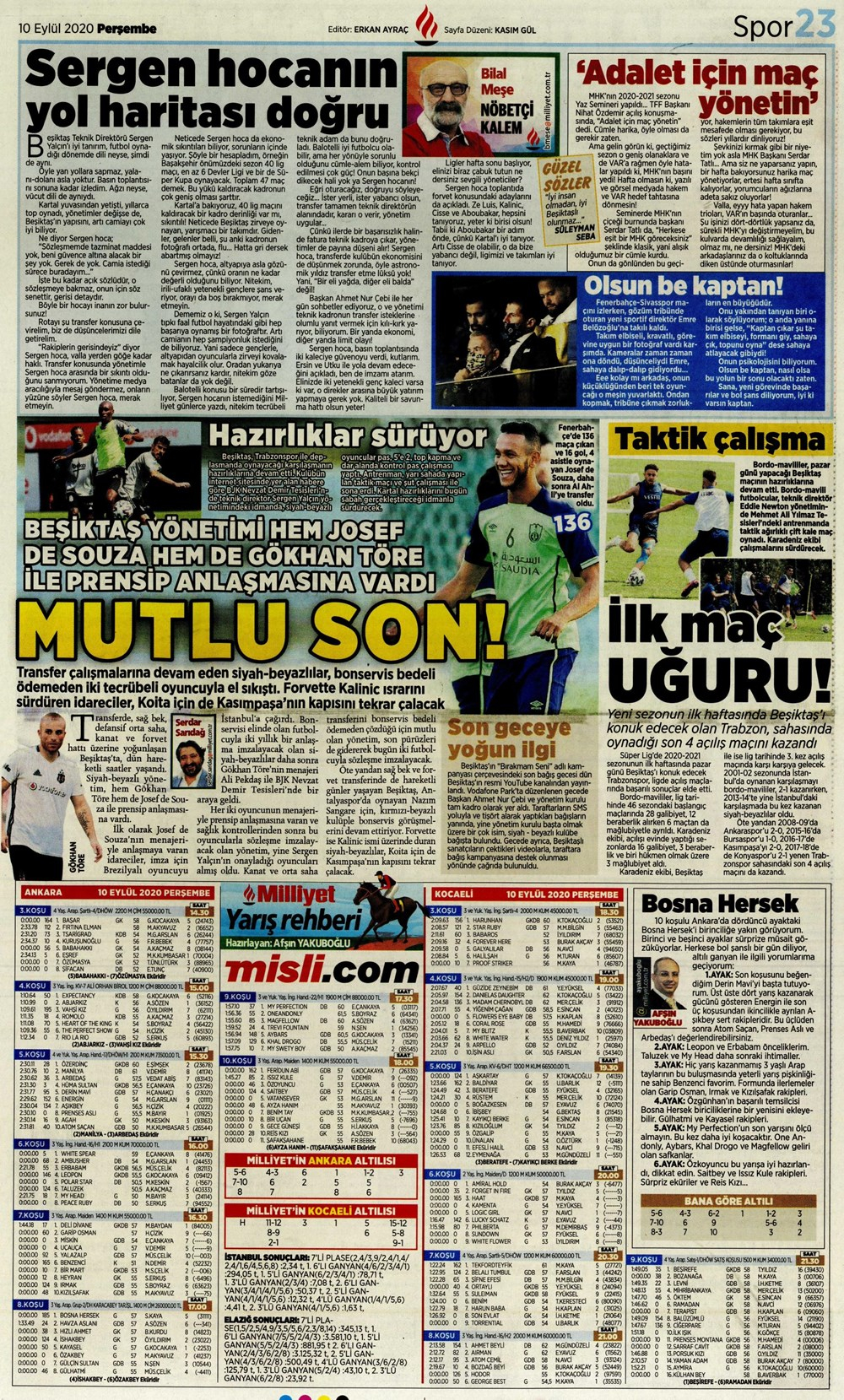 10 Eylül spor manşetleri | 10 Eylül spor gazetesi sayfaları 16