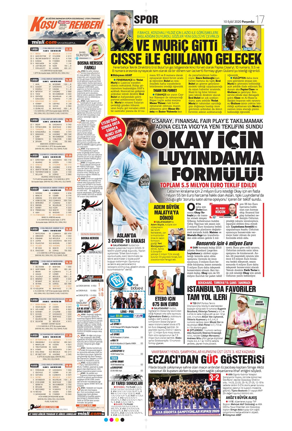 10 Eylül spor manşetleri | 10 Eylül spor gazetesi sayfaları 8