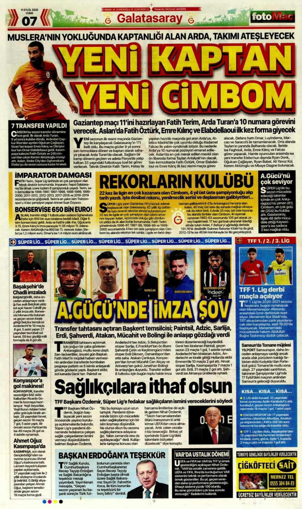 11 Eylül spor manşetleri | 11 Eylül spor gazetesi sayfaları 13