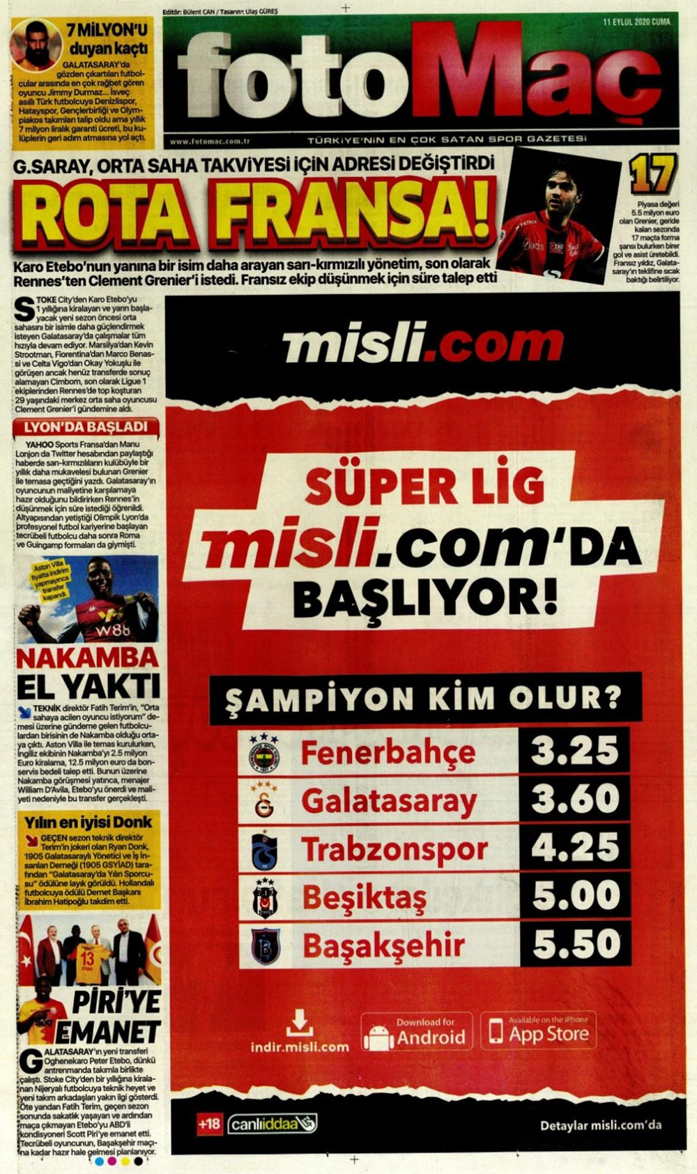 11 Eylül spor manşetleri | 11 Eylül spor gazetesi sayfaları 5