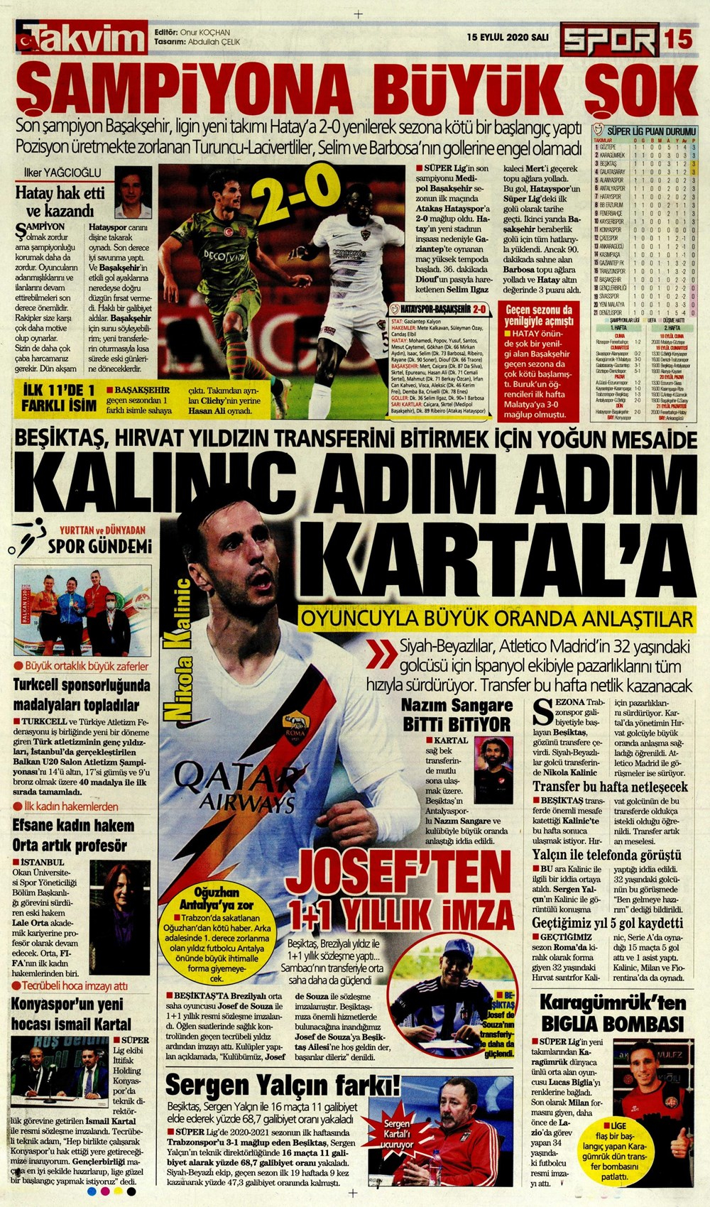 15 Eylül spor manşetleri | 15 Eylül spor gazetesi sayfaları 17