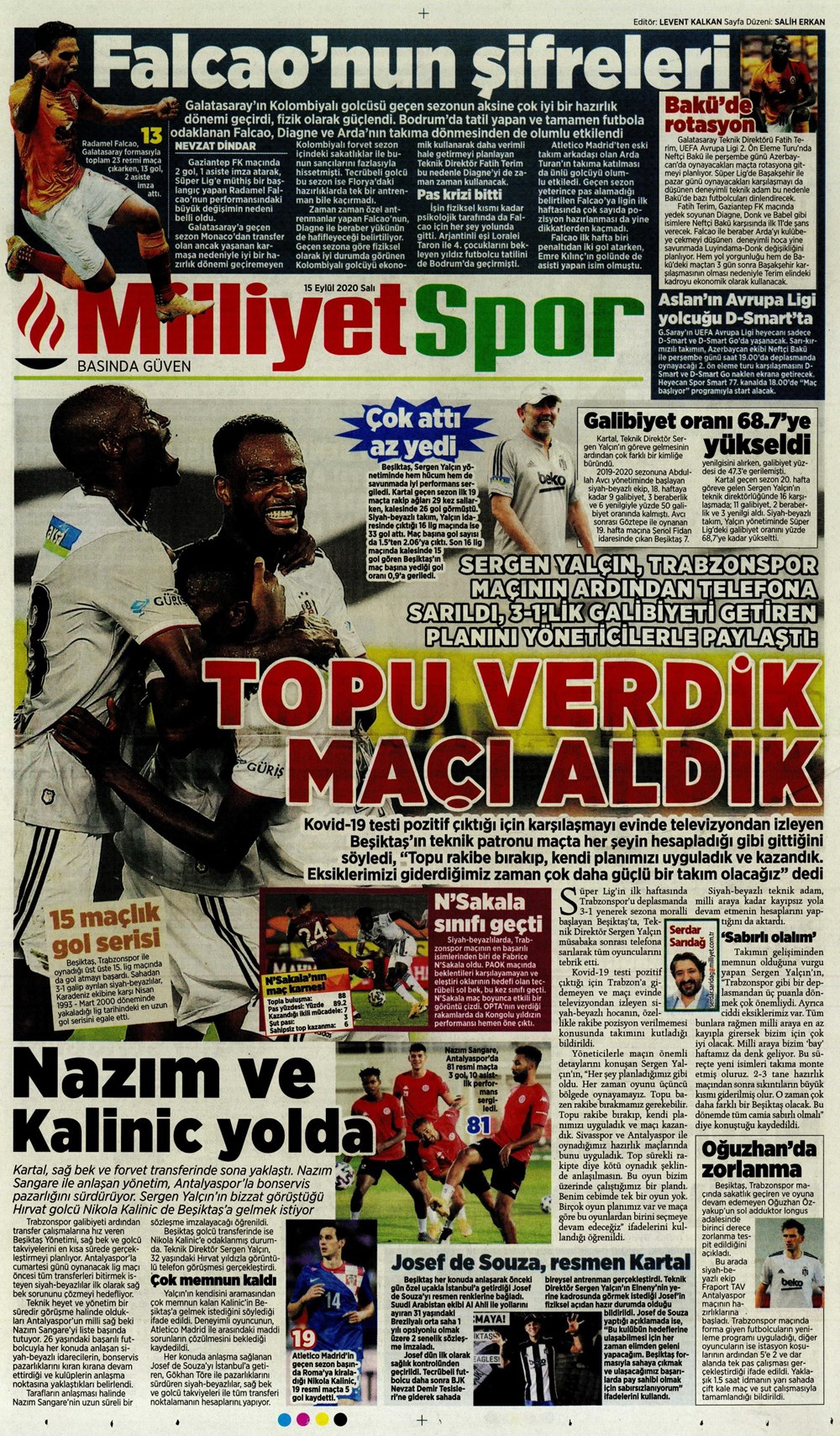 15 Eylül spor manşetleri | 15 Eylül spor gazetesi sayfaları 4