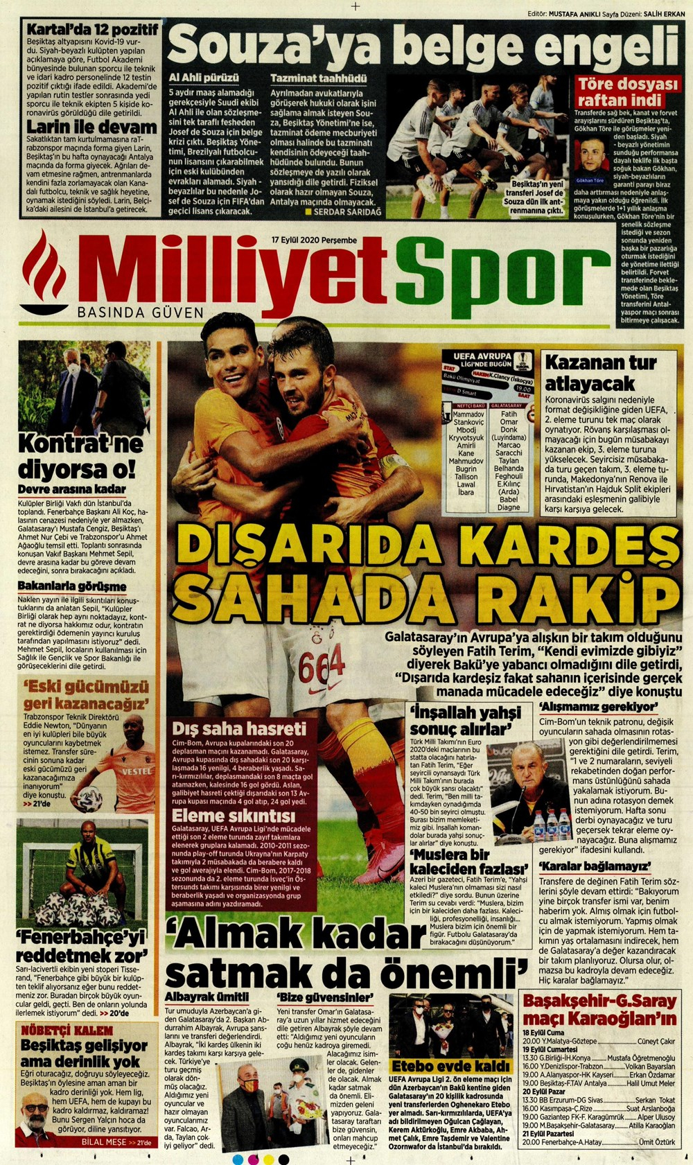 17 Eylül spor manşetleri | 17 Eylül spor gazetesi sayfaları 14