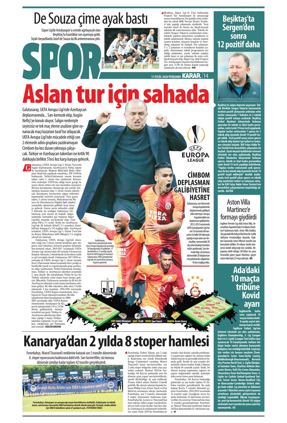 17 Eylül spor manşetleri | 17 Eylül spor gazetesi sayfaları 4