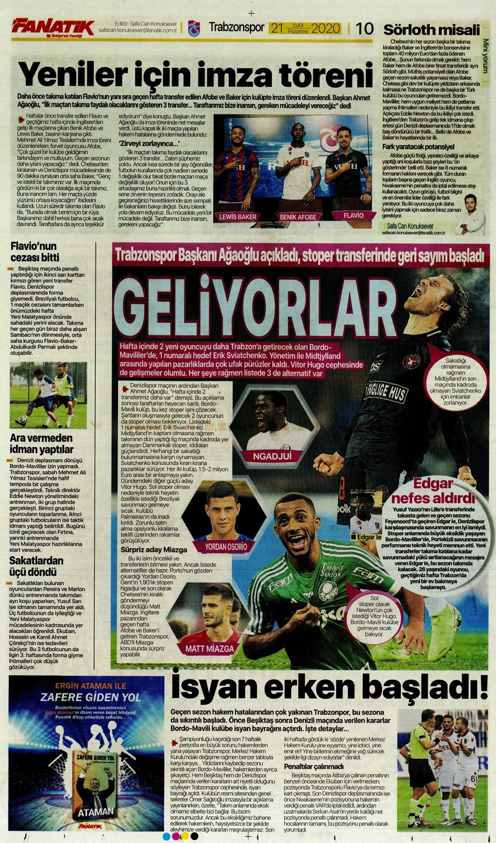 21 Eylül spor manşetleri | 21 Eylül spor gazetesi sayfaları 15