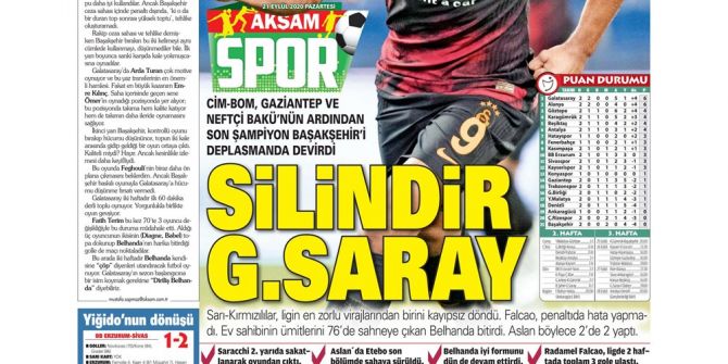 21 Eylül spor manşetleri | 21 Eylül spor gazetesi sayfaları