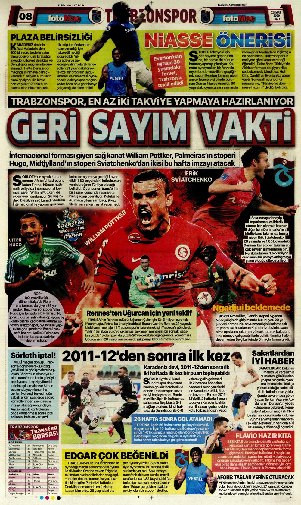 22 Eylül spor manşetleri | 22 Eylül spor gazetesi sayfaları 3