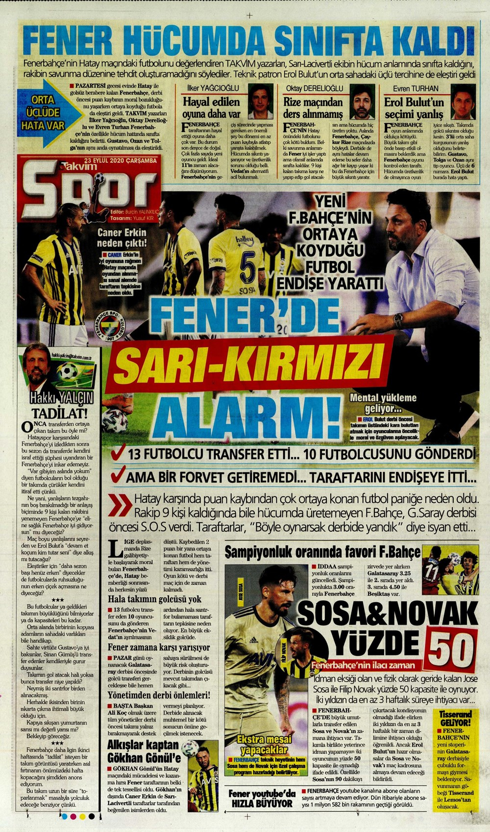 23 Eylül spor manşetleri | 23 Eylül spor gazetesi sayfaları 16